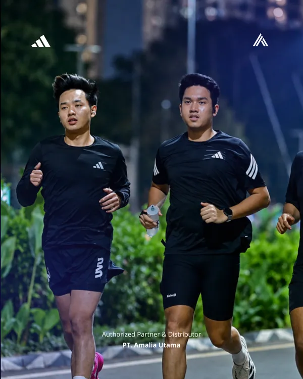 Runners wearing Adidas gear supplied through Amalia Utama